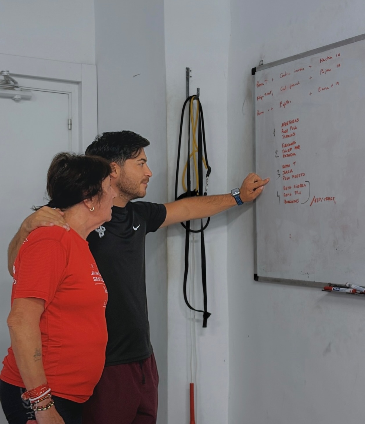 Profesionales revisando una planificación en pizarra